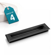 Plantex Sliding Door Handle/Concealed Handle for Sliding Door/160mm Concealed Handle for Wardrobe/Kitchen Cabinet - Pack of 4 (Black)