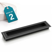 Plantex Sliding Door Handle/Concealed Handle for Sliding Door/224mm Concealed Handle for Wardrobe/Kitchen Cabinet - Pack of 2 (Black)