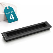 Plantex Sliding Door Handle/Concealed Handle for Sliding Door/224mm Concealed Handle for Wardrobe/Kitchen Cabinet - Pack of 4 (Black)