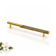 Plantex Stainless Steel & Aluminium Cabinet Handle/160mm Wardrobe Door Handle/Cupboard Pull-Push Handles for Home/Office - Pack of 1 (Brass Antique & Gold)