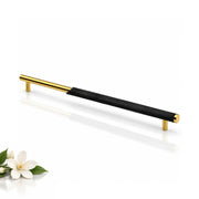Plantex Stainless Steel & Aluminium Cabinet Handle/288mm Wardrobe Door Handle/Cupboard Pull-Push Handles for Home/Office - Pack of 1 (Black & Gold)