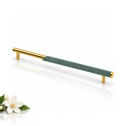 Plantex Stainless Steel & Aluminium Cabinet Handle/288mm Wardrobe Door Handle/Cupboard Pull-Push Handles for Home/Office - Pack of 1 (Green & Gold)