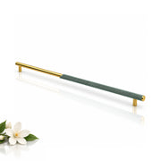Plantex Stainless Steel & Aluminium Cabinet Handle/450mm Wardrobe Door Handle/Cupboard Pull-Push Handles for Home/Office - Pack of 1 (Green & Gold)
