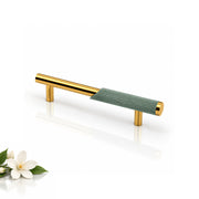 Plantex Stainless Steel & Aluminium Cabinet Handle/96mm Wardrobe Door Handle/Cupboard Pull-Push Handles for Home/Office - Pack of 1 (Green & Gold)