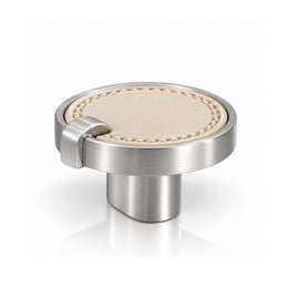 Plantex Knobs for Drawers/Drawer Knobs/Round Knob for Cabinets/Pull-Push Knob for Kitchen/Bedroom/Drawer - Pack of 1 (Satin Steel & Chrome)