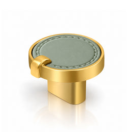 Plantex Knobs for Drawers/Drawer Knobs/Round Knob for Cabinets/Pull-Push Knob for Kitchen/Bedroom/Drawer - Pack of 1 (Gold & Green)