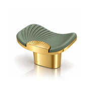 Plantex Knobs for Drawers/Drawer Knobs/Rectangle Knob for Cabinets/Pull-Push Knob for Kitchen/Bedroom/Drawer - Pack of 1 (Gold & Green)
