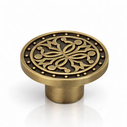 Plantex Knobs for Drawer/Round Drawer Knobs/Knobs for Cabinets/Pull-Push Knobs for Kitchen/Bedroom Drawer - Pack of 1 (DTK-301, Brass Antique)