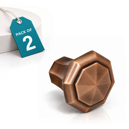 Plantex Knobs for Drawer/Octagon Shape Drawer Knobs/Knobs for Cabinets/Pull-Push Knobs for Kitchen/Bedroom Drawer - Pack of 2 (DTK-302, Copper Antique)