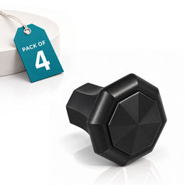 Plantex Knobs for Drawer/Octagon Shape Drawer Knobs/Knobs for Cabinets/Pull-Push Knobs for Kitchen/Bedroom Drawer - Pack of 4 (DTK-302, Black)