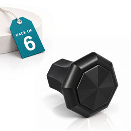 Plantex Knobs for Drawer/Octagon Shape Drawer Knobs/Knobs for Cabinets/Pull-Push Knobs for Kitchen/Bedroom Drawer - Pack of 6 (DTK-302, Black)