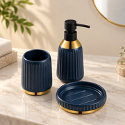 Plantex Ceramic Bathroom Set - Soap Holder for Bathroom/Liquid Soap Dispenser/Tumbler Holder/Toothbrush Holder - 3 Pcs Set