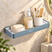 Plantex Shelf for Bathroom/Aluminium and Acrylic Multipurpose Shelf/15x5 inch Shelf for Home/Office/Hotel - Pack of 1 (Grey and Milky White)