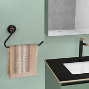 Plantex Towel Hanger for Bathroom/Solid Brass & SS-304 Grade Napkin Holder for Wash Basin/Napkin Hanger/Kitchen/Bathroom Accessories - (Matt Black & Rose Gold)
