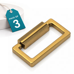 Plantex Rajwadi Drawer Kadi/Drawer Handle/Pull-Push Kadi for Home/Office Cabinet - Pack of 3 (SH-344, Gold)