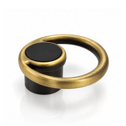 Plantex Drawer Knobs/Ring Drawer Kadi/Pull-Push Knobs for Kitchen/Bedroom Drawer - Pack of 1 (Brass Antique & Black)