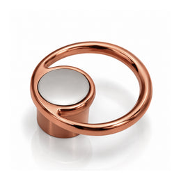 Plantex Drawer Knobs/Ring Drawer Kadi/Pull-Push Knobs for Kitchen/Bedroom Drawer - Pack of 1 (Rose Gold & Satin Black)