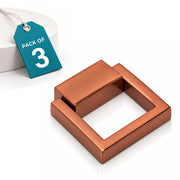 Plantex Drawer Kadi/2 Inch Chest Handle for Drawer/Square Cabinet Kadi/Pull-Push Small Kadi for Home/Office Drawer - Pack of 3 (SH-358, Rose Gold)