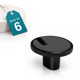 Plantex Knobs for Drawers/Drawer Knobs/Round Knob for Cabinets/Pull-Push Knob for Kitchen/Bedroom/Drawer - Pack of 6 (SH-433, DC-Black & Z-Black)
