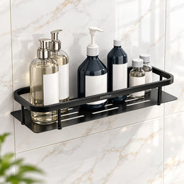 Plantex 304 Stainless Steel Bathroom Shelf/Wall Mounted Bathroom Organiser with Drill/Kitchen Storage Shelf(15X5 Inch-Black Finish)