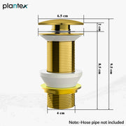 Plantex Solid Brass 3 Inch Waste Coupling for Wash Basin/Full Thread Basin Waste Coupling Gold- Pack of 1 (PVD Gold)