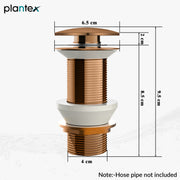 Plantex Waste Coupling for Wash Basin/3 inch Solid Brass Coupling/Full Thread Waste Coupling (PVD Rose Gold -Pack of 1)