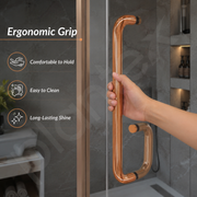 Plantex Shower Door Handle/Stainless Steel Towel Bar Combination/Towel Holder for Glass Shower Door - Pack of 1 (PVD Rose Gold)