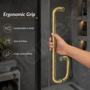 Plantex Stainless Steel Towel Bar Combination/Shower Door Handle/Towel Holder for Glass Shower Door and Bath Door Pull Handle - Pack of 1 (Brass Antique)