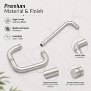 Plantex Shower Cubical Door Handle/Stainless Steel 2 in 1 Towel Handle/Towel Holder for Glass Shower Door and Bath Door Pull Handle - Pack of 1 (Satin)