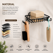Plantex Self Adhesive GI Steel Soap Holder with Hook for Bathroom/Soap Stand/Wall Mounted Soap Holder Bathroom Accessories - (Black)