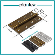 Plantex Heavy Duty Stainless Steel Door Butt Hinges 5 inch x 12 Gauge/2.5 mm Thickness Home/Office/Hotel for Main Door/Bedroom/Kitchen/Bathroom - Pack of 1 (Brass Antique)