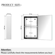 Plantex Bathroom Mirror Cabinet/304 Stainless Steel Bathroom Cabinet with Mirror/Bathroom Storage Cabinet/Wall Mounted Mirror Bathroom Cabinet (10x16 Inch-Chrome)