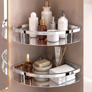 Plantex Bathroom Corner Shelf for Wall Mount/304 Grade Stainless Steel Corner Shelf for Bathroom with Railings/Bathroom Accessories - Pack of 2  (9x9 inches, Chrome)