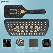 Plantex ABS Plastic Shower Head With Hand Shower/Overhead Combo For Bathroom- Matte Black Finish