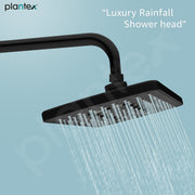 Plantex ABS Plastic Shower Head With Hand Shower/Overhead Combo For Bathroom- Matte Black Finish