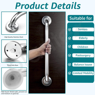 Plantex 18 inch grab bar - stylish bathroom accessory