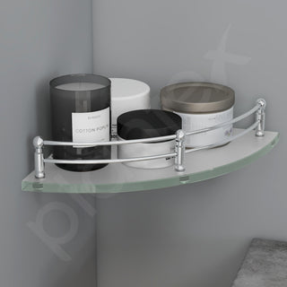 Plantex frosted glass corner shelf - Kitchen display solution