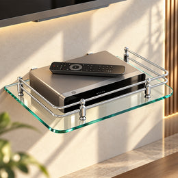 Plantex Glass Setup Box Stand Wall Mounted/Glass Shelf/Wall Shelf Rack/Wall Mount Holder with Wall Brackets (12 X 9 Inch)