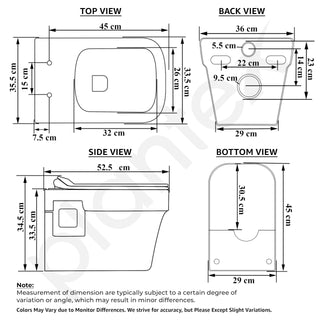 Plantex wall mounted toilet - easy to clean and maintain