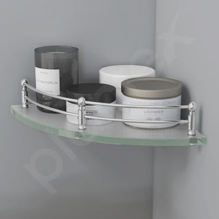 Plantex frosted glass corner shelf - Bathroom organization
