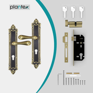 Plantex Zinc Premium Door Lock - Antique finish close-up