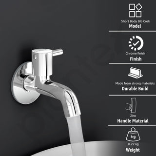 Plantex short body bib cock - reliable water control