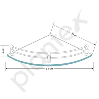 Plantex frosted glass corner shelf - Living room storage