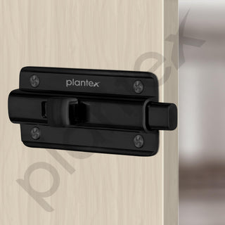 Plantex black door bolt - Garage application