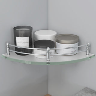 Plantex frosted glass corner shelf - Safe for kids and elderly