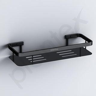 Plantex black bathroom shelf - stylish decor