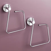 Plantex Towel Ring for Bathroom/Stainless Steel Napkin Hanger for Wash Basin/Bathroom Accessories - Pack of 2 (Chrome)
