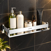 Plantex Stainless Steel Bathroom Shelf Rack/Bathroom Organizer/Wall Shelf for Bathroom Accessories Set/Kitchen Stand/Kitchen Shelves & Racks - Chrome (12x5 Inch)