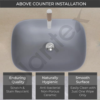Plantex Ceramic Basin - Stylish grey finish