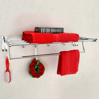 Plantex eco folding towel rack - chrome finish elegance